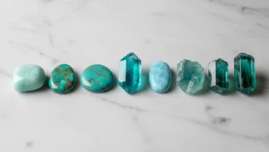 Teal crystals