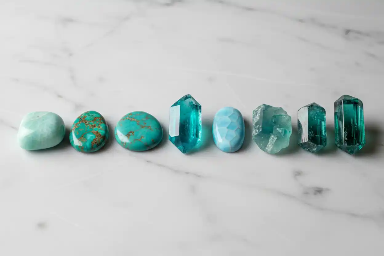 Teal crystals