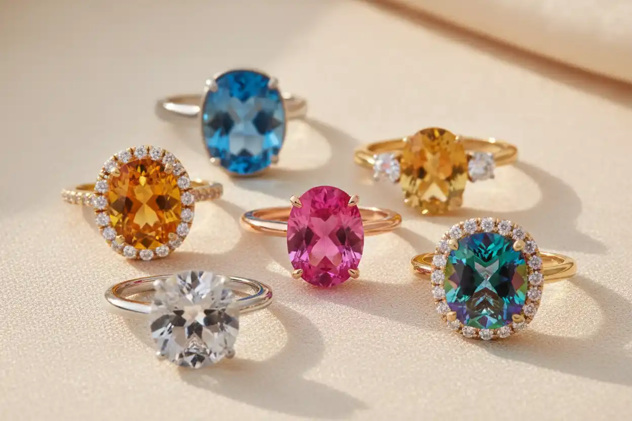 Topaz rings