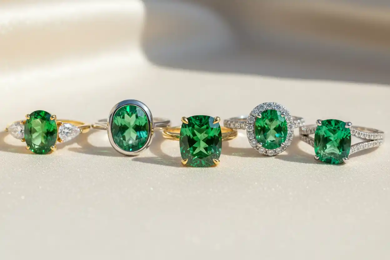 Tsavorite rings