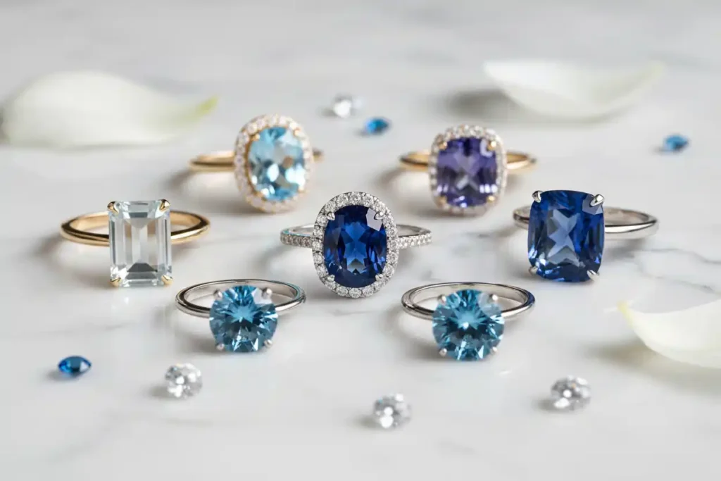 blue engagement ring stones