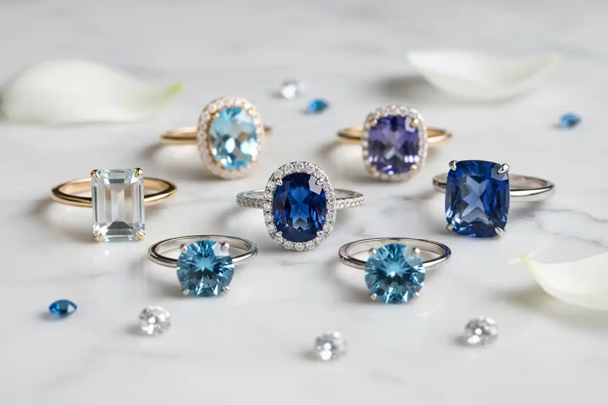 blue engagement ring stones