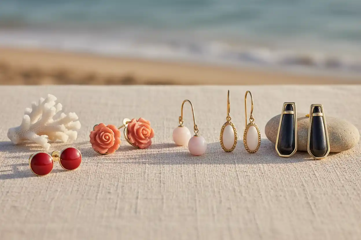 coral earrings