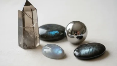 gray crystals