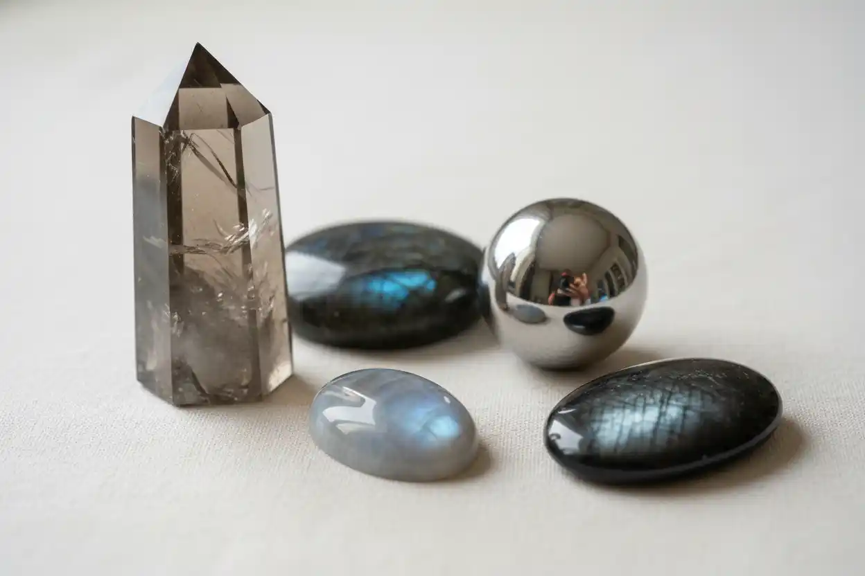 gray crystals