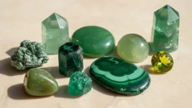 green crystals