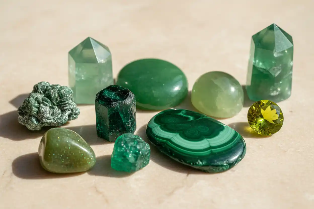 green crystals