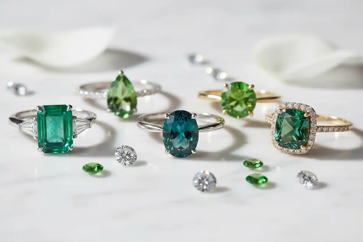green gemstones for engagement rings