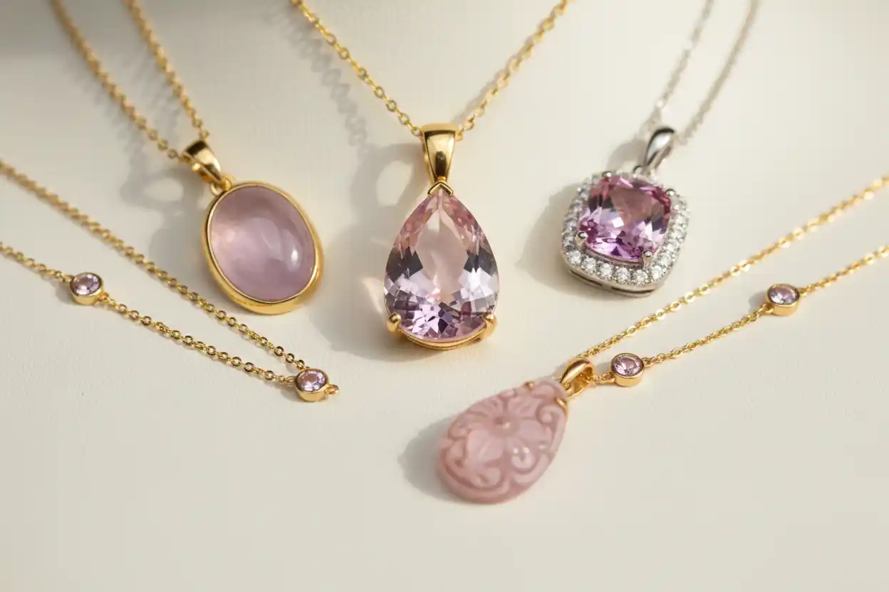 kunzite necklaces