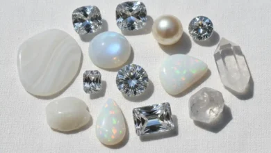 white gemstones