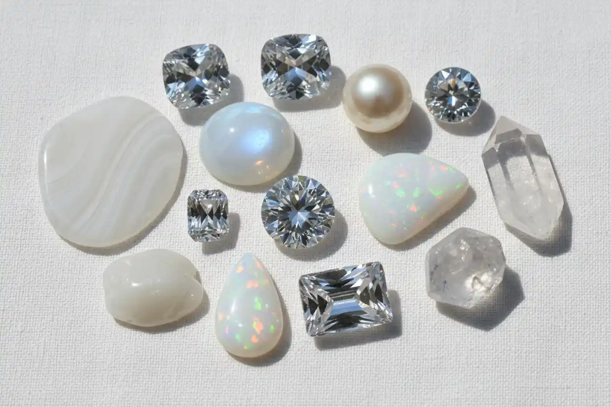white gemstones